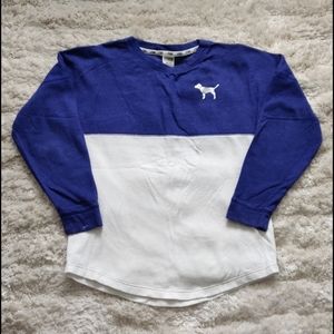 Oversized VS Pink colorblock sweatshirt